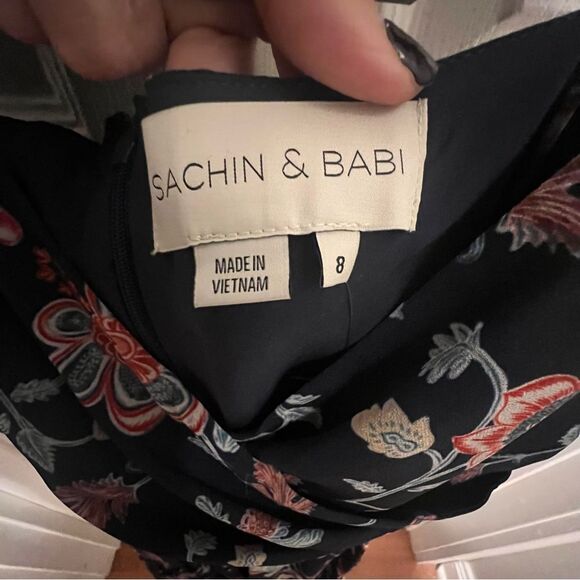 NWT sachin and Babi‎ Dalia Eastern Gouache Botanical Floral Tiered Dress Sz 8 - Picture 13 of 16